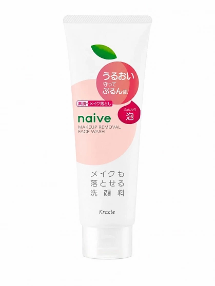 Увлажняющая пенка для умывания и снятия макияжа KRACIE Naive Makeup Removal Cleansing Foam Moisture с экстрактом персика, фруктово-цветочный аромат, 180 г