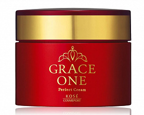 Омолаживающий питательный крем для зрелой кожи лица KOSE Grace One Perfect Cream с нежным ароматом прованской розы, 100 г