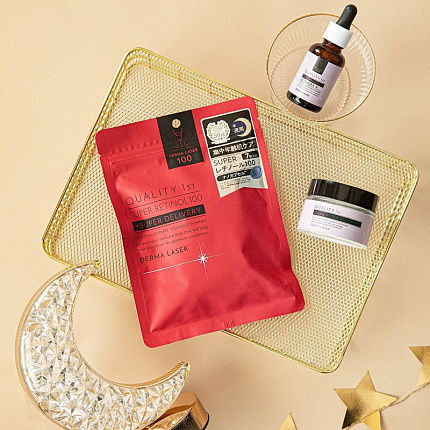 Антивозрастная тканевая маска для лица QUALITY FIRST Super Retinol 100 Mask с высокой концентрацией ретинола, 7 шт.