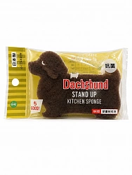 Японская трёхслойная губка для посуды OHE Dachshund «Такса»