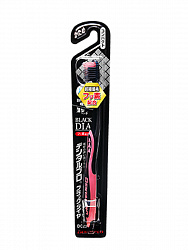 Зубная щётка Dentalpro Black-Dia Super-fine Hair Compact DC23 с платиновой коллоидной керамикой, многоуровневая с ультратонкой щетиной алмазной формы с компактной головкой, средняя жесткость, розовая