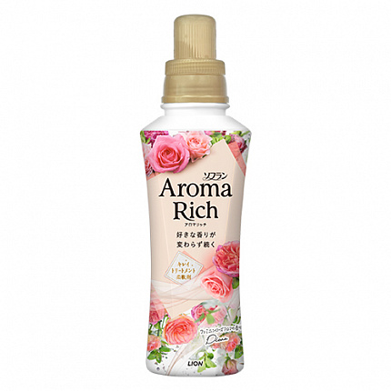 Кондиционер для белья LION Aroma Rich Diana (формула сохранения неизменного аромата и красоты тканей, с натуральными маслами), 480 мл