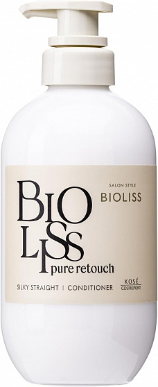 Выпрямляющий кондиционер KOSE Bioliss Pure Retouch для ухода за вьющимися, пушащимися волосами, 480 мл