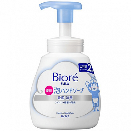 Пенное мыло для всей семьи KAO Biore U Foaming Hand Soap, с антибактериальным эффектом, аромат свежести, 240 мл