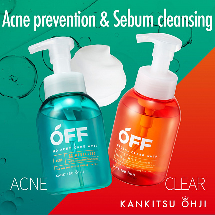 Пенка для умывания лица COSMETEX ROLAND Kankitsu-Oji Acne Care Whip глубоко-очищающая против акне, с цитрусовым ароматом, 360 мл