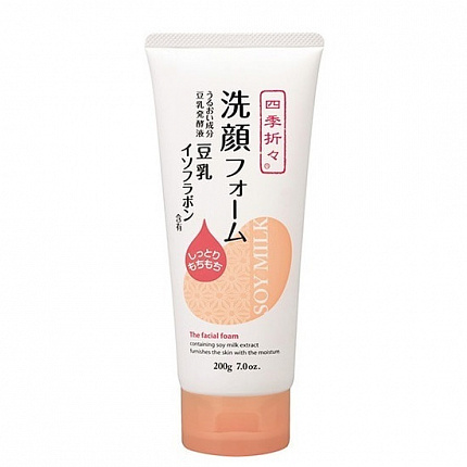 Очищающая пенка для умывания KUMANO YUSHI Shikioriori Soy Milk с изофлавонами сои, 200 г