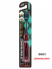 Зубная щётка Dentalpro DW21 Black-Dia Super-fine Hair Wide c платиновой коллоидной керамикой, с широкой головкой и ультратонкими щетинками (мягкая), корпус черный/красный