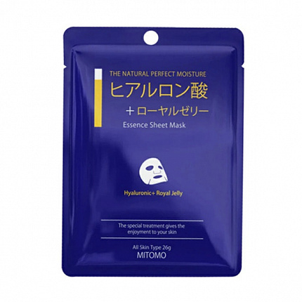 Тканевая маска для лица MITOMO Hyaluronic + Royal Jelly Mask с гиалуроновой кислотой и маточным молочком, 1шт