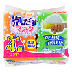 Губка для посуды трехслойная Kikulon AWADASU SPONGE SCOURER NON SCRATCH, (с эффектом образования обильной пены), 4 шт.