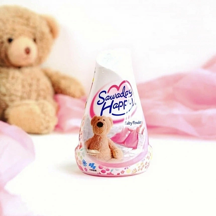 Освежитель воздуха для комнаты KOBAYASHI Sawaday Happy Baby Powder, с нежным ароматом детской присыпки, 120 г