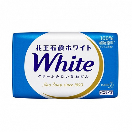 Натуральное увлажняющее туалетное мыло со скваланом KAO White, нежный аромат цветочного мыла, 85 г х 6 шт.