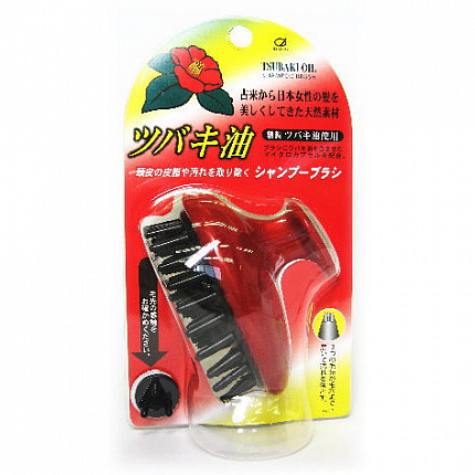 Массажная щетка для мытья головы IKEMOTO Tsubaki Shampoo Brush с маслом японской камелии