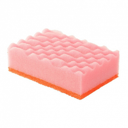 Профессиональная двухслойная губка для посуды Kikulon PRO HARD SPONGE M с антибактериальной пропиткой, жесткий верхний слой, без абразивных частиц,