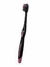 Зубная щётка Dentalpro Black-Dia Compact с платиновой коллоидной керамикой и щетиной алмазной формы с компактной головкой, жесткая щетина, корпус - черный, розовый