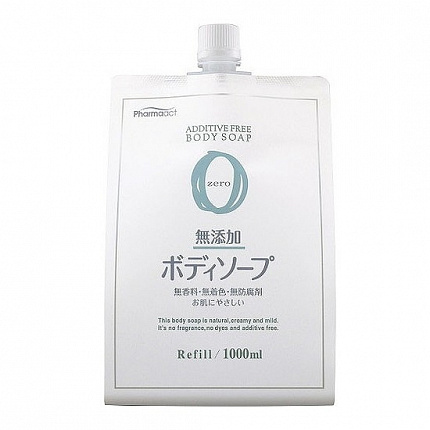 Жидкое мыло для тела KUMANO YUSHI Pharmaact Additive-free без добавок, для чувствительной кожи, мягкая упаковка 1000 мл