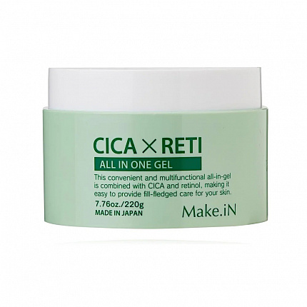 Увлажняющий и успокаивающий гель для лица EVLISS Make.iN CICA × RETI All In One Gel c CICA с центеллой азиатской и ретинолом, 220 г