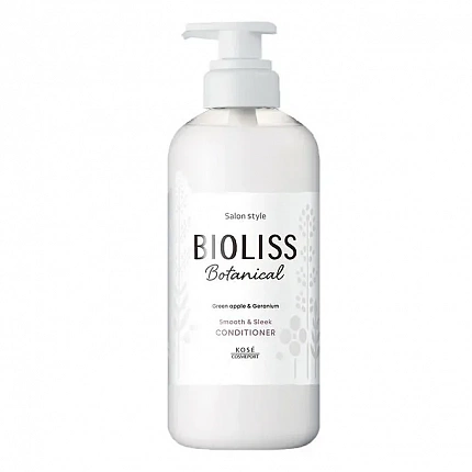  Кондиционер KOSE Bioliss Botanical Conditioner Smooth & Sleek с органическими маслами и растительными экстрактами для гладкости и блеска волос, 480 мл