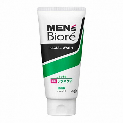 Пенка для умывания KAO Men's Biore Micro Scrub Facial Cleansing мужская с антибактериальными компонентами, профилактика акне, 130 гр