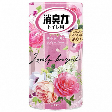 Жидкий освежитель воздуха для туалетной комнаты ST SHOSHU RIKI Deodorant Force Lovely Bouquet с ароматом розовых цветов, 400 мл