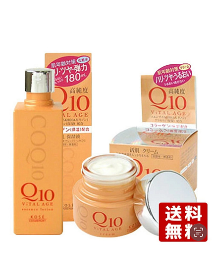 Увлажняющий лосьон для лица с коэнзимом Q10 и морским коллагеном KOSE Vital Age Q10 Essence Lotion, 180 мл