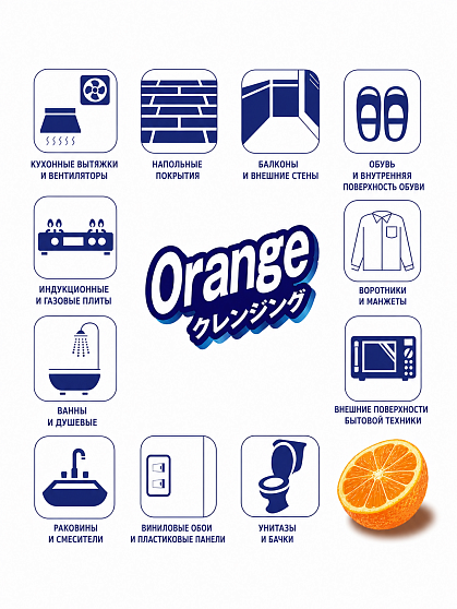 Универсальное чистящее средство YUWA Tomokazu Orange Cleansing с маслом апельсина против жира, наклеек и стойких загрязнений, 300 мл