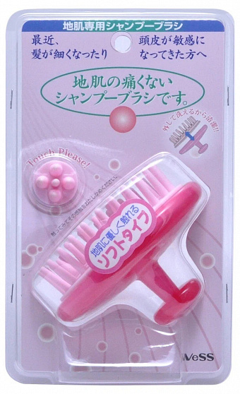 Массажная щетка для мытья головы VeSS Scalp Shampoo Brush, розовая, 1 шт.