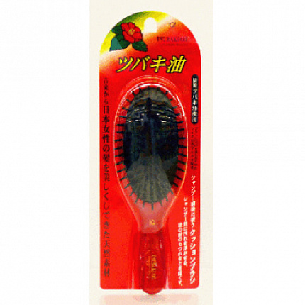 Щетка для ухода и восстановления поврежденных волос IKEMOTO Tsubaki Oil Combination Cushion Brush с маслом камелии японской