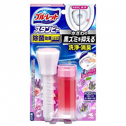 Дезодорирующий очиститель-цветок для туалетов KOBAYASHI Bluelet Stampy Relaxing Aroma , цветочный аромат, 28 гр