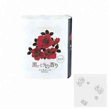Парфюмированная двухслойная туалетная бумага NEPIA Just Relax & Softness Black Rose с ароматом чёрной розы, 4 рулона × 30 м