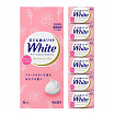 Натуральное увлажняющее туалетное мыло со скваланом KAO White, роскошный аромат роз, 85 г х 6 шт.