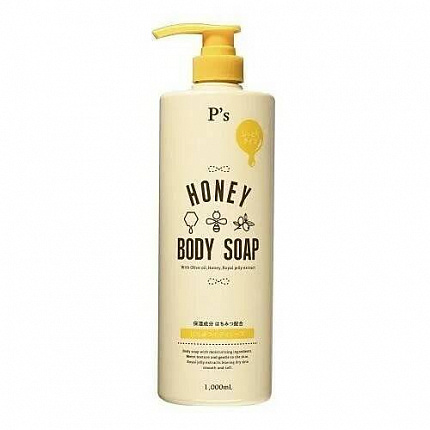 Жидкое мыло для тела с оливковым маслом, медом и маточным молочком KUMANO P's Honey Body Soap, 1000 мл