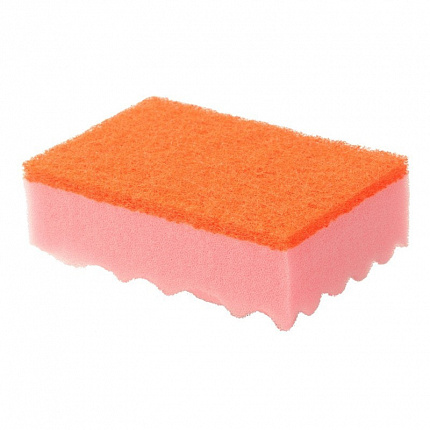 Профессиональная двухслойная губка для посуды Kikulon PRO HARD SPONGE M с антибактериальной пропиткой, жесткий верхний слой, без абразивных частиц,