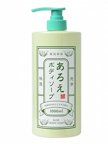 Увлажняющее жидкое мыло для тела KUMANO YUSHI Mihana Aloe Body Soap с экстрактом алоэ, 1000 мл