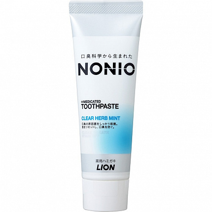 Зубная паста LION Nonio Clear Herb Mint комплексного действия со вкусом травяной мяты, 130г.