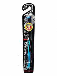 Зубная щётка Dentalpro Black-Dia Super-fine Hair Compact DC23 с платиновой коллоидной керамикой, многоуровневая с ультратонкой щетиной алмазной формы с компактной головкой, средняя жесткость, голубая