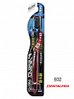 Зубная щётка Dentalpro Black Super-fine Hair Large средней жесткости, корпус черный, красный