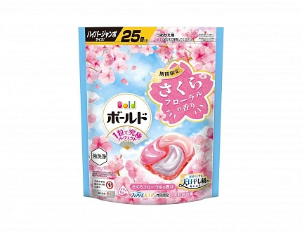 Капсулы для стирки PG Bold Gel Ball 4D с ароматом сакуры, сменная упаковка, 25 шт.