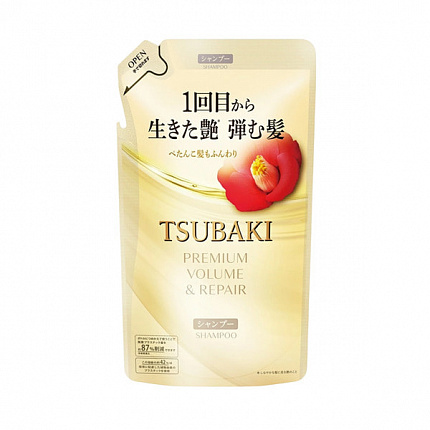 Шампунь для объема и восстановления волос SHISEIDO Tsubaki Volume & Repair, с маслом камелии, цветочно-фруктовый аромат, 300 мл