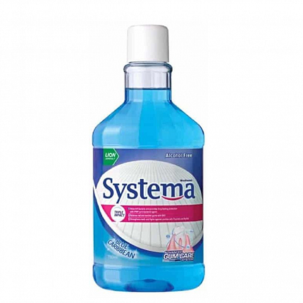 Ополаскиватель для полости рта Голубые карибы Lion Thai Systema Advanced Gum Care System Mouthwash Blue Caribben, 750 мл