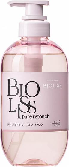 Увлажняющий шампунь KOSE Bioliss Pure Retouch для сухих, пористых или поврежденных волос, 480 мл