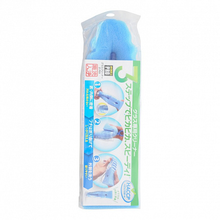 Профессиональная губка  с ручкой Kikulon PRO GLASS CLEANER для мытья изделий из стекла с антибактериальной пропиткой