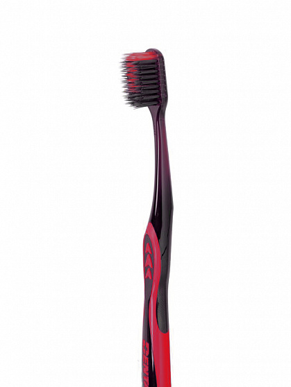 Зубная щётка Dentalpro DR23 Black-Dia Super-fine Hair Standard, жесткая щетина, красная