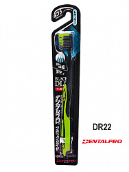 Зубная щётка Dentalpro DR22 Black-Dia Super-fine Hair Standard, средняя жесткость, зеленая