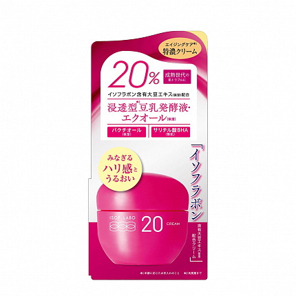 Увлажняющий крем для зрелой кожи лица MEISHOKU Isof-Labo 20% Cream, с изофлавонами сои и бакучиолом, с ароматом граната, 40 г