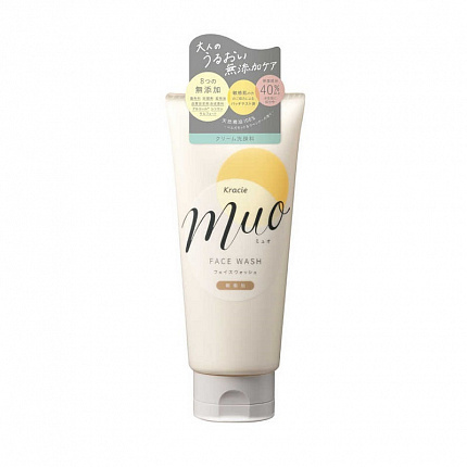 Увлажняющая пенка для умывания KRACIE Muo Face Wash, без добавок, с натуральными эфирными маслами, с ароматом бергамота, лаванды и апельсина, 120 гр