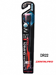 Зубная щётка Dentalpro DR22 Black-Dia Super-fine Hair Standard, средняя жесткость, красная