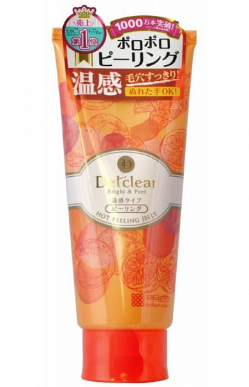 Пилинг-скатка MEISHOKU Detclear AHA& BHA Bright&Peel Hot Peeling Jelly с разогревающим эффектом, аромат апельсина, 180 г