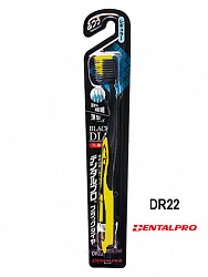 Зубная щётка Dentalpro DR22 Black-Dia Super-fine Hair Standard, средняя жесткость, желтая