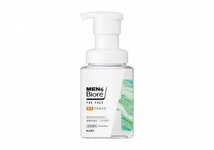 Пенка для умывания мужская для глубокого очищения KAO Men's Biore The Face Clear Pore Dirt против акне, 200 мл
