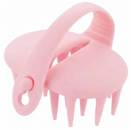 Силиконовая щетка-массажер для мытья головы VeSS Bihatsu Shampoo Brush, розовая, 1шт